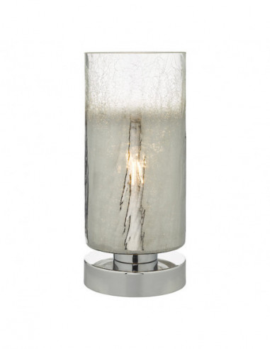 Deena Table Lamp Crackle Glass and Polished Chrome Touch