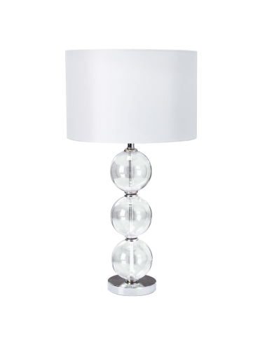 Searchlight Bliss Table Lamp Clear Glass & White Shade