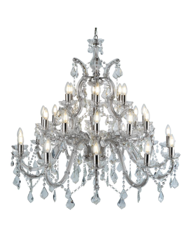 Searchlight Marie Therese 30 Light Chandelier Chrome & Clear Crystal