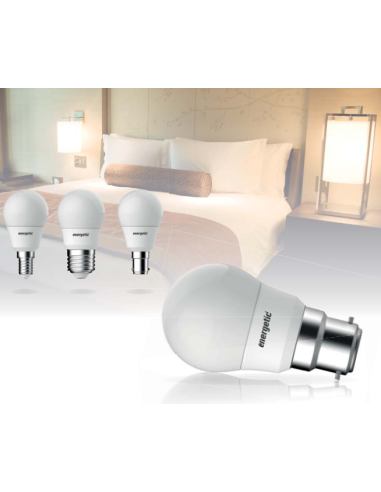 Energetic Mini Globe LED 5.9W/40W Bulb Frosted | E14, E27, B15 or B22