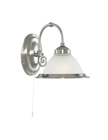 Searchlight American Diner Wall Light Satin Silver