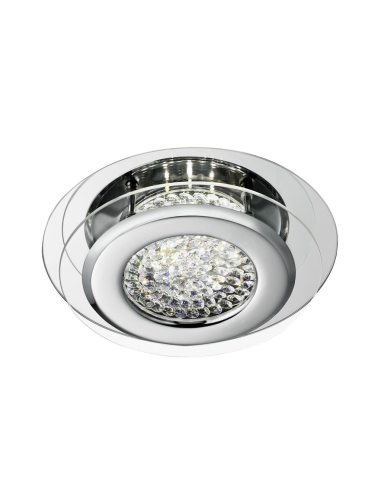 Searchlight Vesta LED Flush Chrome & Clear Crystal