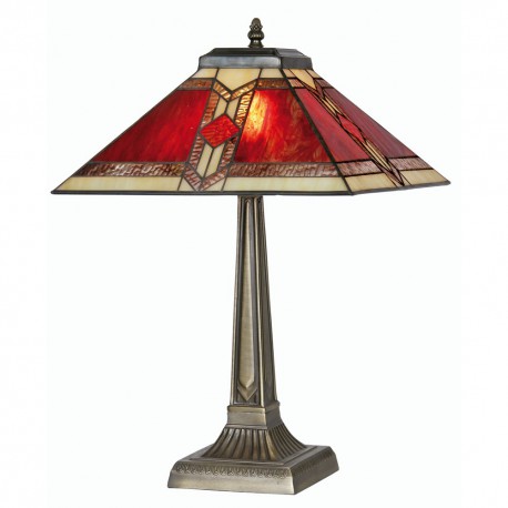 Aztec Tiffany Table Lamp 14"